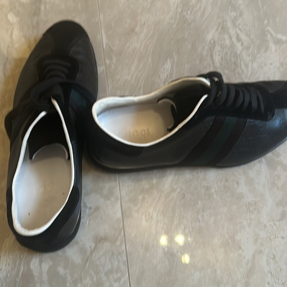 Black leather and suede Gucci shoes no box dust bags - Picture 4 of 5